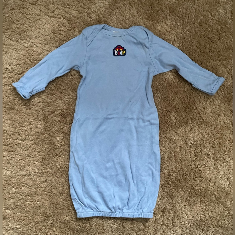 Light Blue Gerber Long Sleeve Sleeper Gown